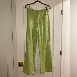 Zara Textured Lime Straight Leg Pants — new without tags. Fit like a 25/26